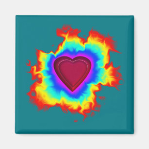 Imán Psicodelia Aura de doble corazón