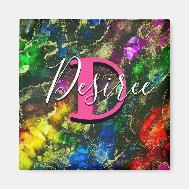 Imán Psicodelia y Tinta de Alcohol Gilt (Frente)