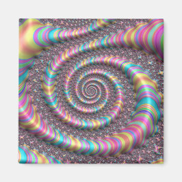 Imán Psicodélico Rainbow Unicorn Funky Nautilus Fractal