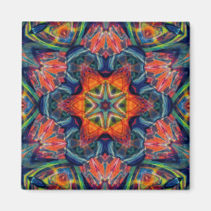 Imán Psicodélico y colorido patrón Kaleidoscope