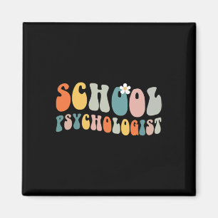 Imán Psicólogo escolar Groovy Retro Vintage Psicologo
