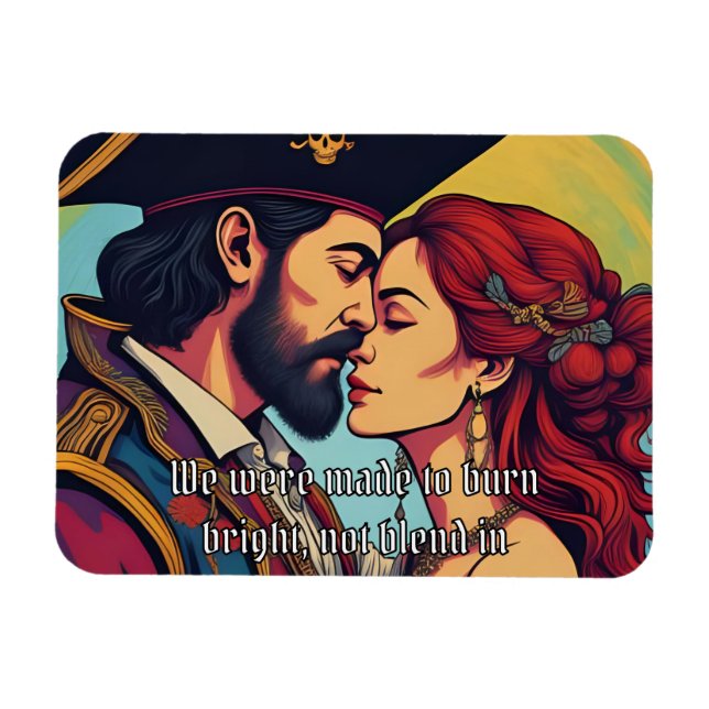 Imán Psychedelic Pirate Couple  – Bold Romance (Horizontal)