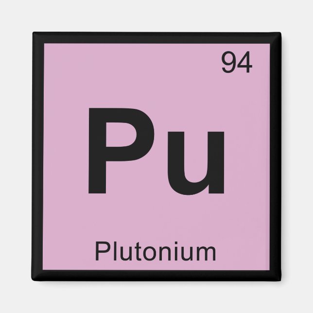 Imán Pu - Química del Plutonio Símbolo de la Tabla Peri (Frente)