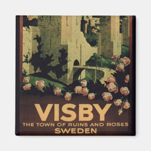 Imán Publicidad de poster la ciudad de Visby, Suecia