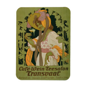Imán Publicidad de poster "Transvaal" un café, vino y