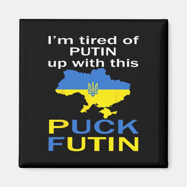 Imán Puck Futin Meme Orgulloso De Mapa De Ucrania Ucran (Frente)