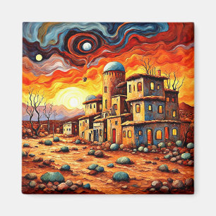 Imán Pueblo Abandonado al Atardecer