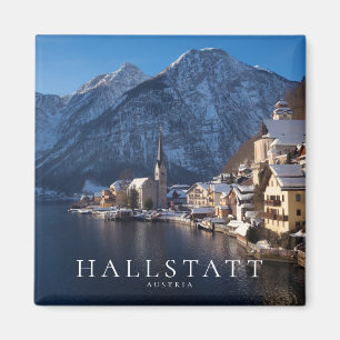 Imán Pueblo de Hallstatt en la nieve en invierno