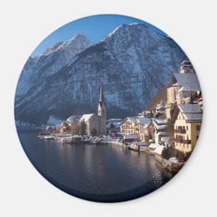 Imán Pueblo de Hallstatt en la nieve en invierno