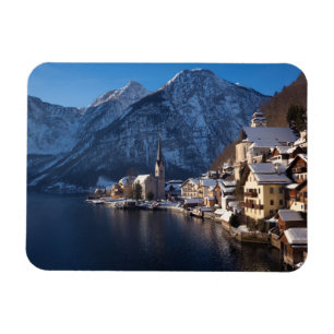 Imán Pueblo de Hallstatt en la nieve en invierno
