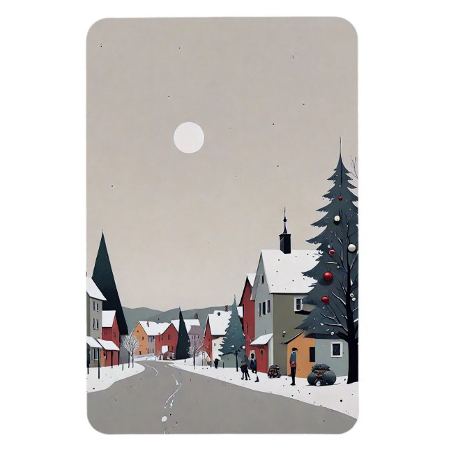 Imán Pueblo de nieve, en los Navidades - Magnet (Vertical)