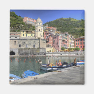 Imán Pueblo en la ladera de Vernazza, Cinque Terre, Lig
