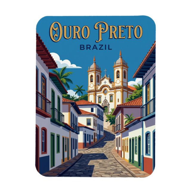 Imán Pueblo Histórico de Ouro Preto Brasil (Vertical)