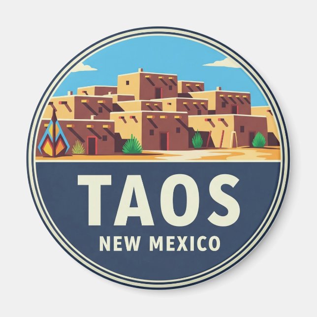 Imán Pueblo Nuevo México (Frente)