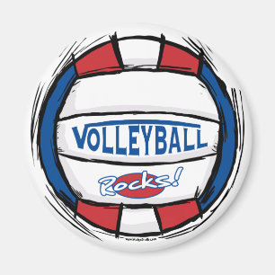 Imán ¿Puedes cavar el voleibol rojo azul?