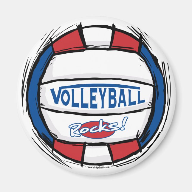 Imán ¿Puedes cavar el voleibol rojo azul? (Frente)