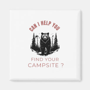 Imán ¿Puedo Ayudarte A Encontrar Tu Campsite? - Oso gra