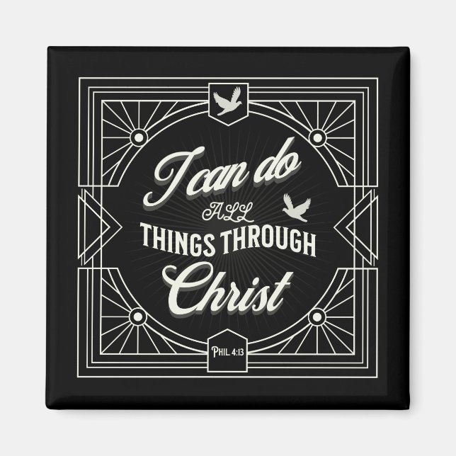 Imán Puedo hacer todas las cosas a través de Cristo (Frente)