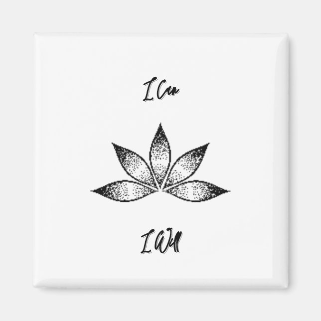 Imán Puedo Inspirador Determinación Lotus (Frente)