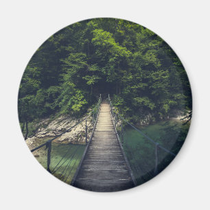 Imán Puente colgante simple río Idrijca, Eslovenia