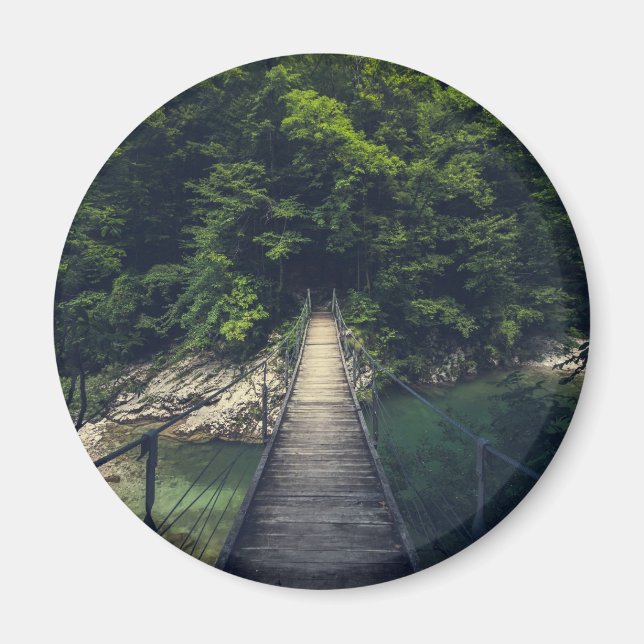 Imán Puente colgante simple río Idrijca, Eslovenia (Frente)
