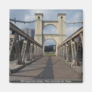Imán Puente colgante viejo, sitio histórico de Waco,