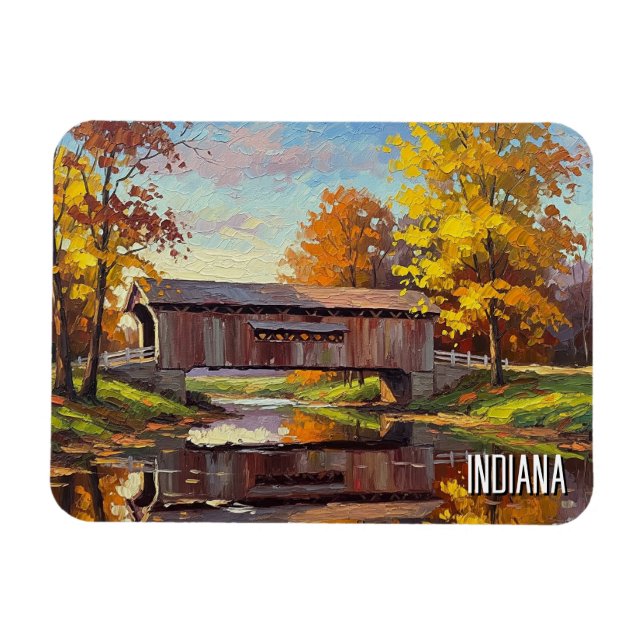 Imán Puente cubierto de Indiana (Horizontal)