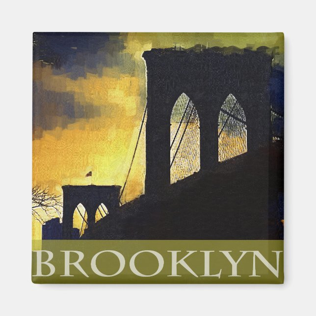Imán Puente de Brooklyn, New York Magnet (Frente)