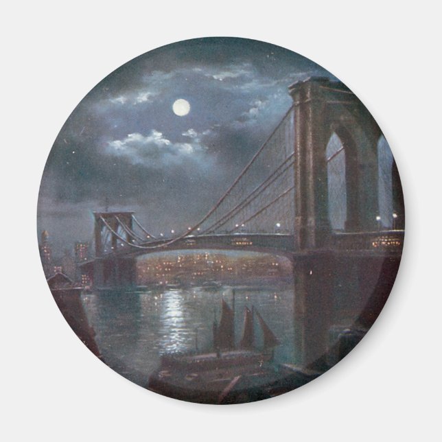 Imán Puente de Brooklyn por Moonlight (Frente)