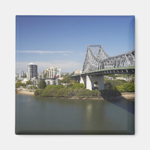 Imán Puente de historias, río Brisbane y canguro