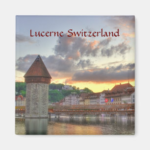 Imán Puente de la capilla Fridge Magnet Lucerne Suiza