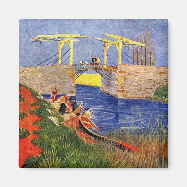 Imán Puente de Langlois en Arles por Vincent van Gogh (Frente)