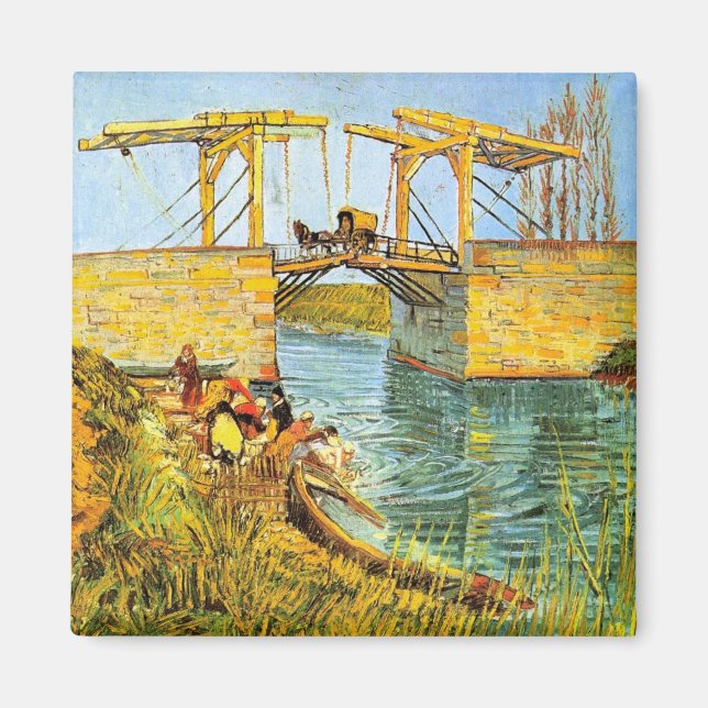 Imán Puente de Langlois en Arles por Vincent van Gogh (Frente)