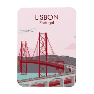 Imán Puente de Lisboa sobre el río Tajo al estilo vinta