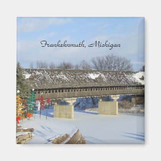 Imán Puente de madera cubierto Frankenmuth Michigan