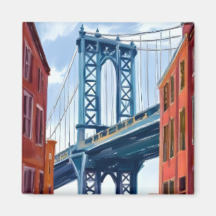 Imán Puente de Manhattan Pintura de la Ciudad de Nueva 