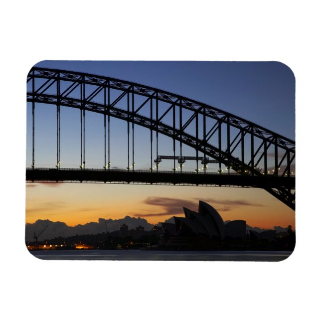 Imán Puente de Sydney Harbour y Ópera de Sydney a las 2 (Horizontal)