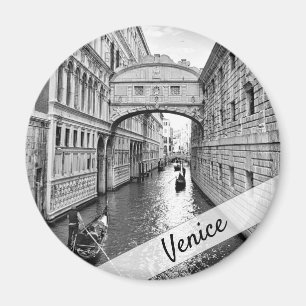 Imán Puente de Venecia de suspiros blanco negro con gon
