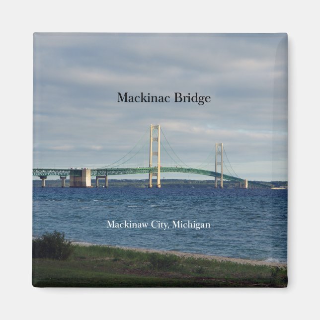 Imán Puente Mackinac Imanes de la ciudad de Mackinaw (Frente)