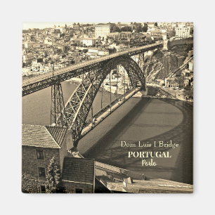 Imán Puente Porto sobre el río Douro, Portugal, sepia