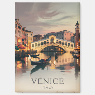 Imán Puente Rialto Venecia Italia Vintage Crepuscular R