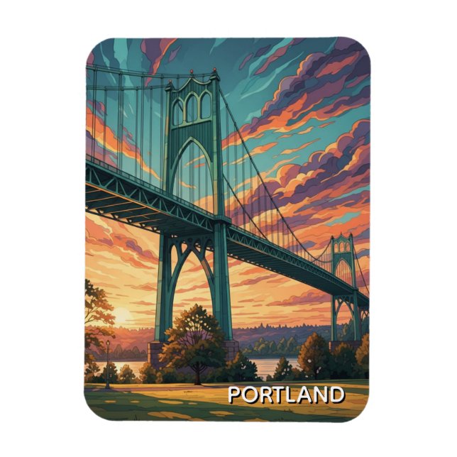 Imán Puente St Johns en Portland Oregon (Vertical)