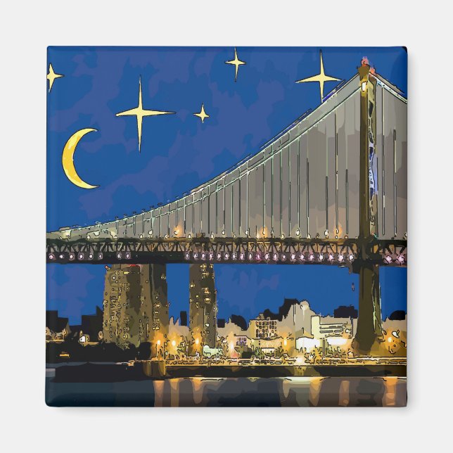Imán Puente Starry Night Ben Franklin (Frente)