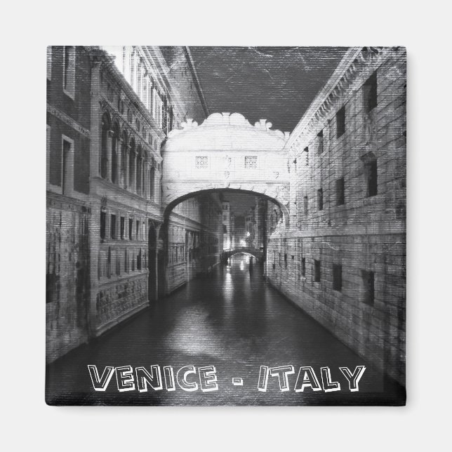 Imán Puentes de Venecia de noche (imán frigorífico) (Frente)