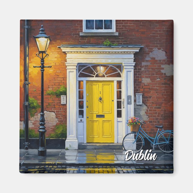 Imán Puerta amarilla en Dublín (Frente)