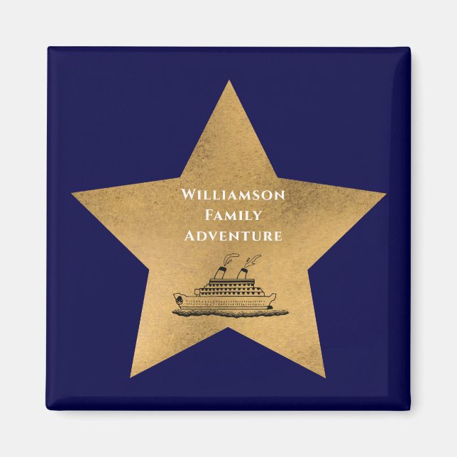 Imán Puerta azul del crucero de la familia Gold Star (Frente)