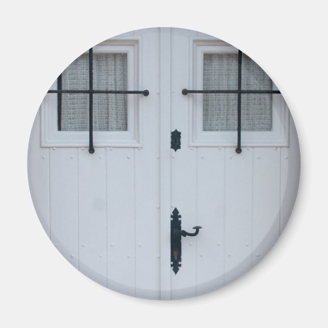 Imán Puerta Blanca De Madera Con Trabajos De Hierro For (Frente)