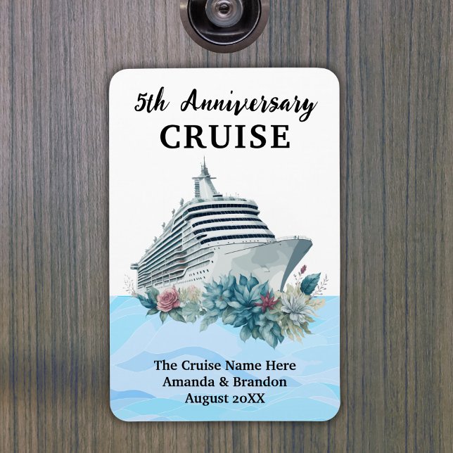 Imán Puerta de camarote de crucero personalizada para a (Custom 5th Anniversary Cruise Cabin Door Magnet
)