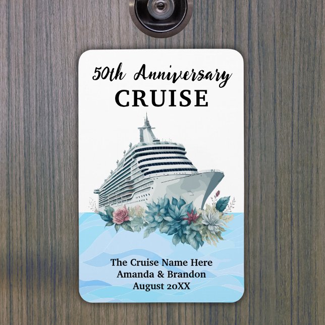 Imán Puerta de camarote de crucero personalizada para a (Custom 50th Anniversary Cruise Cabin Door Magnet
)