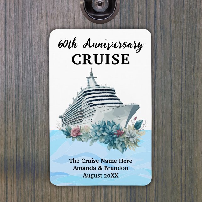 Imán Puerta de camarote de crucero personalizada para a (Custom 60th Anniversary Cruise Cabin Door Magnet
)